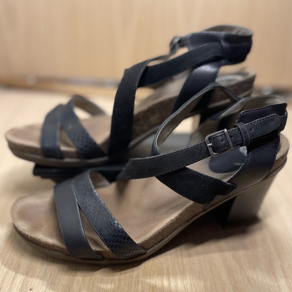 Abeo Biana Leather Strappy Slingback Black
